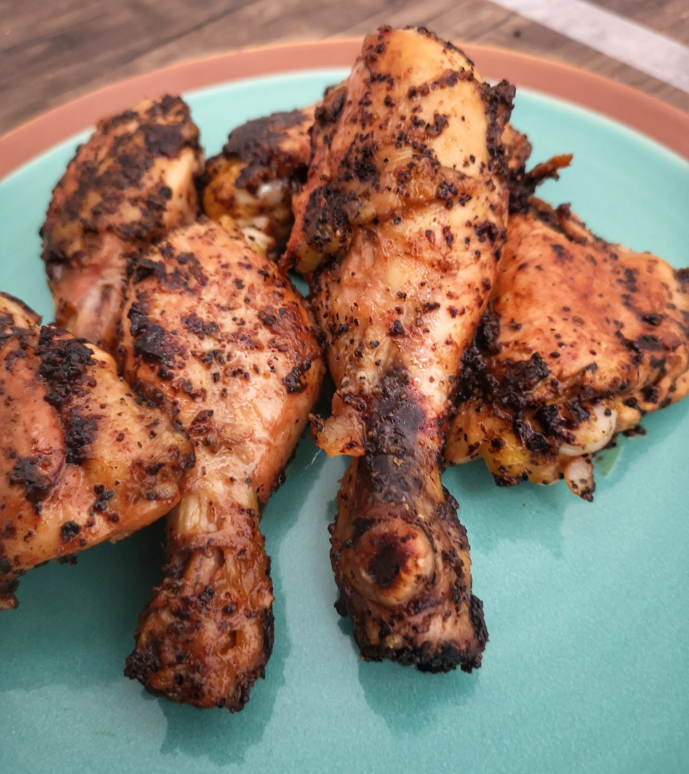 Lemon, Black Pepper, and Chicken. Add salt as per tatse. Baste regularly while roasting to get the charring, which is a delicious tangy crunch. 